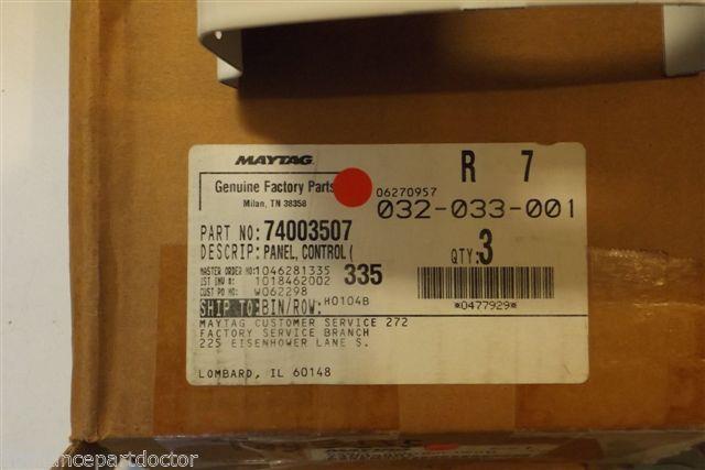 MAGIC CHEF MAYTAG STOVE 74003507 PANEL CONTROL WHT NEW IN BOX MAGIC CHEF MAYTAG STOVE 74003507 PANEL CONTROL WHT NEW IN BOX
